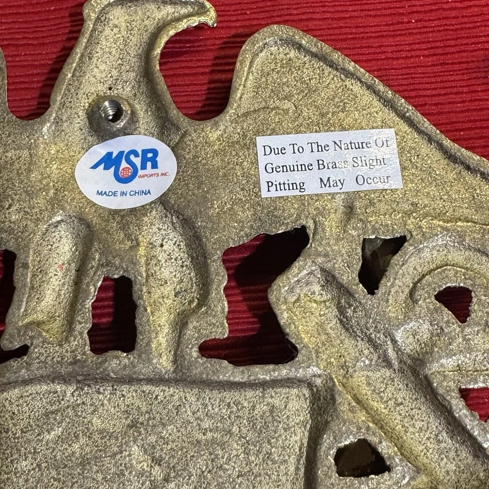 Solid Brass Eagle Door Mount Knocker Patriot American Patriotic America Stars